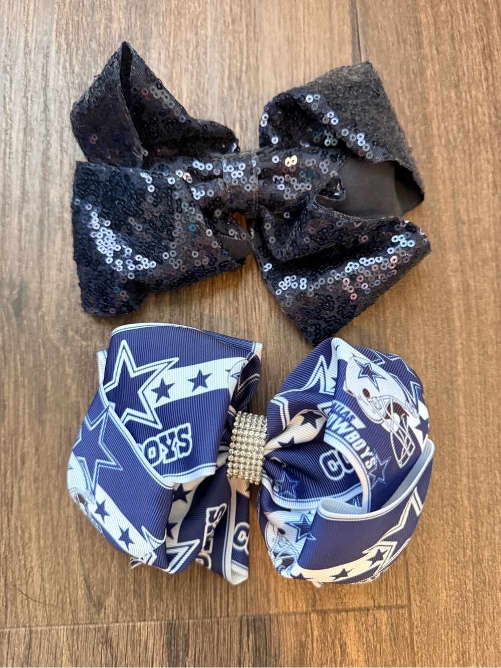Dallas Cowboys Sequin & Ribbon Hair Bows